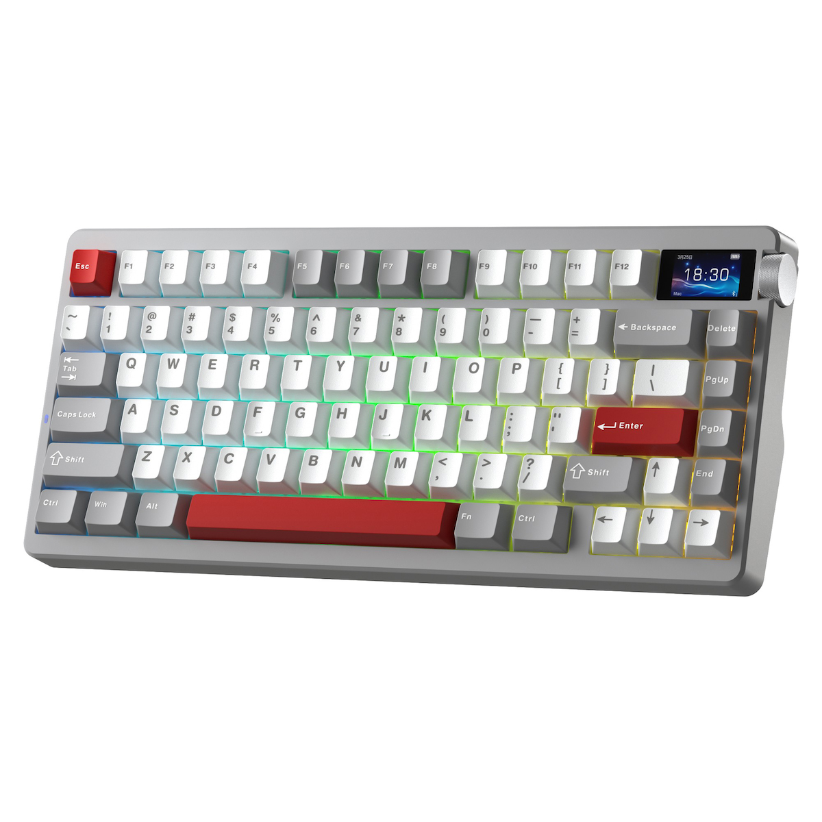 Aula Nova75 Mekanik RGB Klavye TKL Caramel Latte Switch Tri Mode Kablosuz Makrolu Hot Swap Gaming Oyuncu Klavyesi Bordo