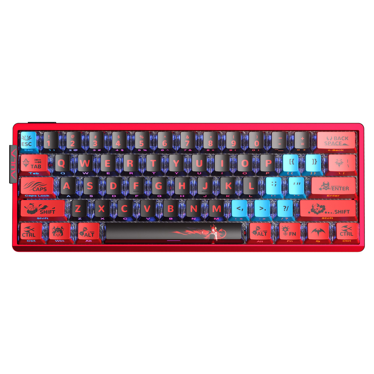 Aula AG60 Max Alüminyum Manyetik Klavye Hall Effect Frostcore Switch 8000Hz RGB TKL Hot Swap Oyuncu Klavyesi Kırmızı