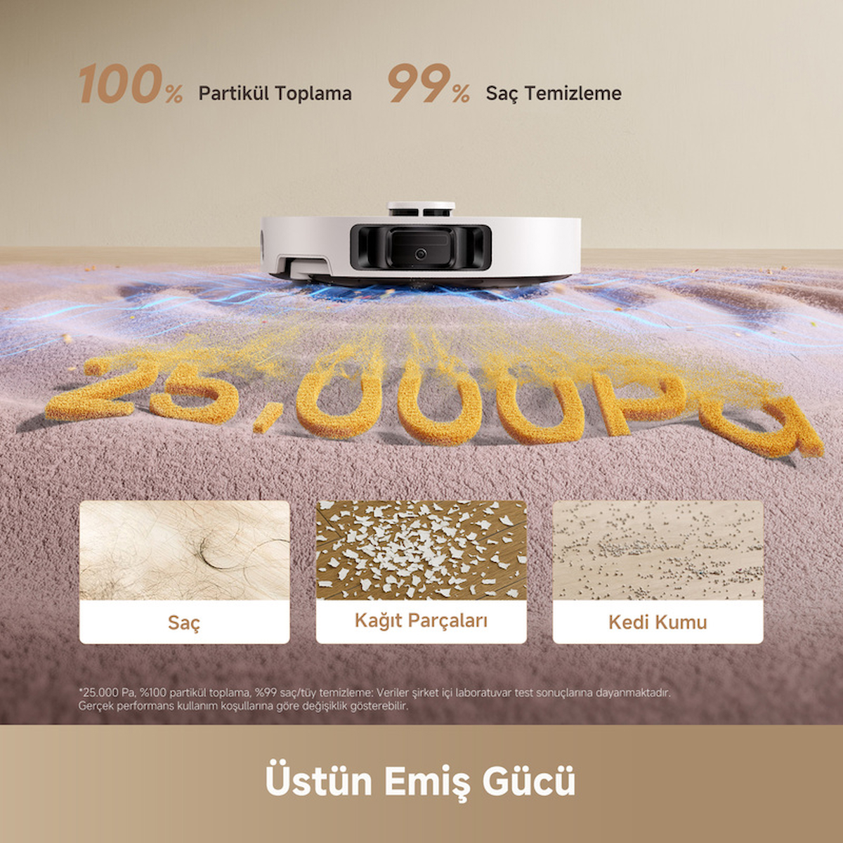 Dreame L50 Ultra CE Robot Süpürge Beyaz, 25.000Pa Emiş Gücü