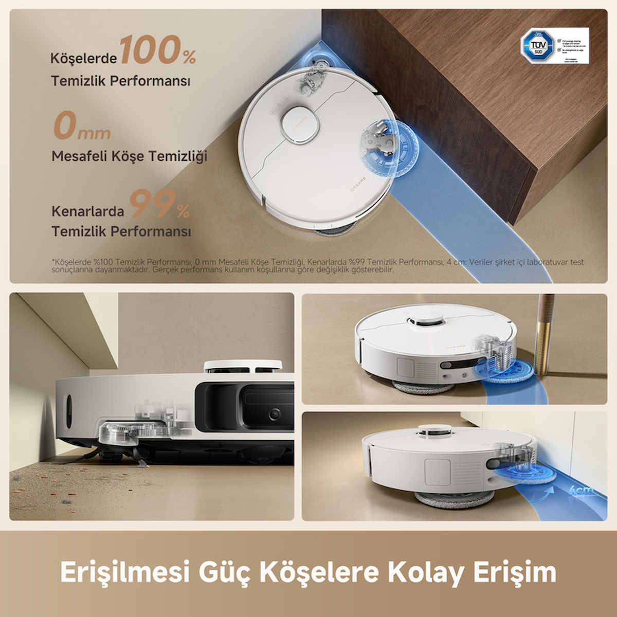Dreame L50 Ultra CE Robot Süpürge Beyaz, 25.000Pa Emiş Gücü