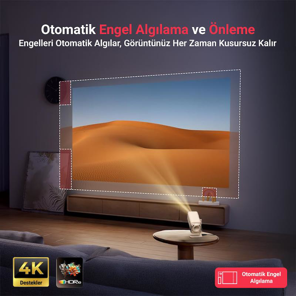 Vankyo Aurzen Boom Air Android Google TV 4K Destekli Projeksiyon Cihazı +HDR10+ToF Auto Focus+Auto Keystone+6G WiFi+6.1BT+Dolby Ses Sistemi+Powerbank Desteği – PS5/PS4/XBOX