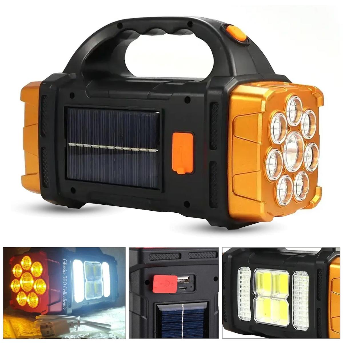 SOLAR KAMP LAMBASI ACİL DURUM IŞIĞI ŞARJLI BEYAZ GÜNIŞIĞI LED+COB 38W HURRY BOLT HB-1678