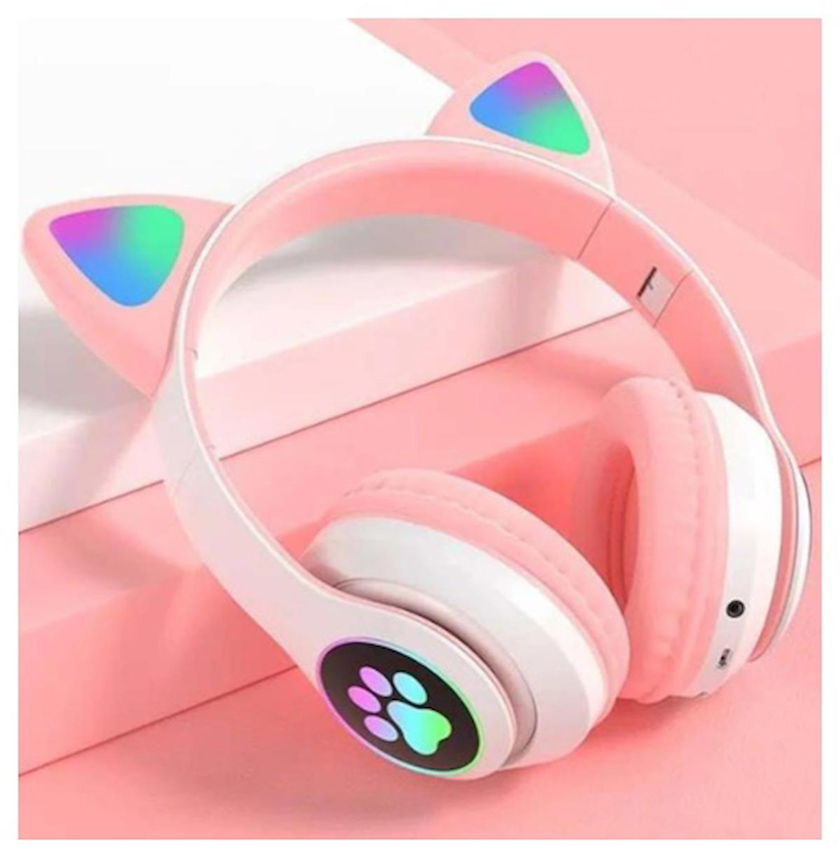 Taros Bunny Cat Wireless Kablosuz Kulaklık Pembe