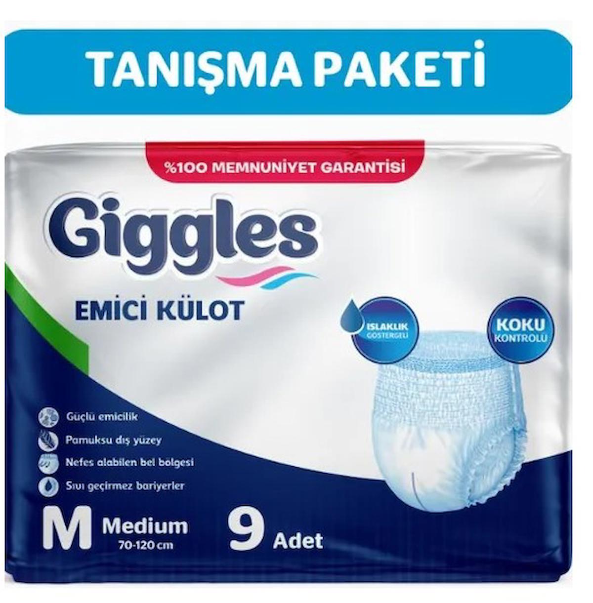 GİGGLES KÜLOTLU HASTA BEZİ MEDİUM 9 LU