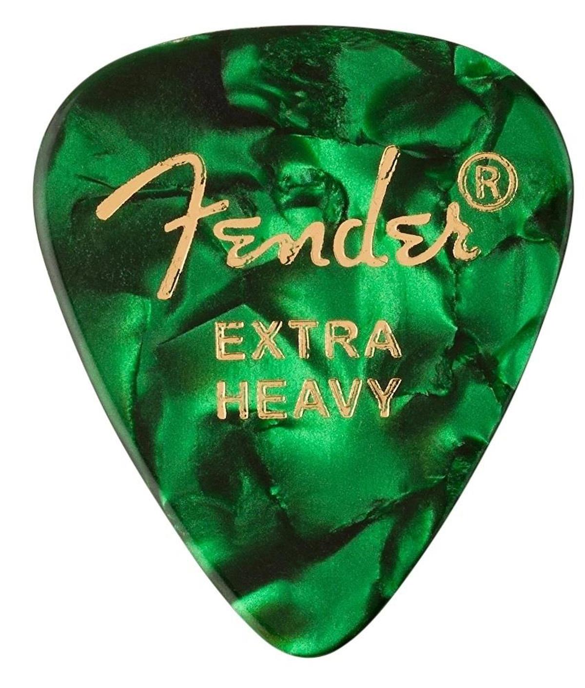 Fender 351 Extra Heavy Gitar Penası Yeşil 1 Adet Shape Premium Pick