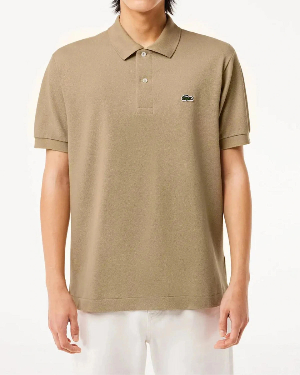 Lacoste Polo Yaka Erkek Klasik Fit Bej T-Shirt