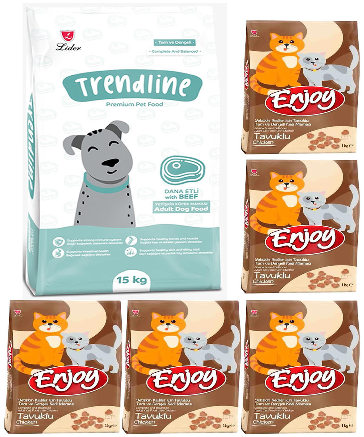 Trendline Biftekli Yetişkin Kuru Köpek Maması 15 kg