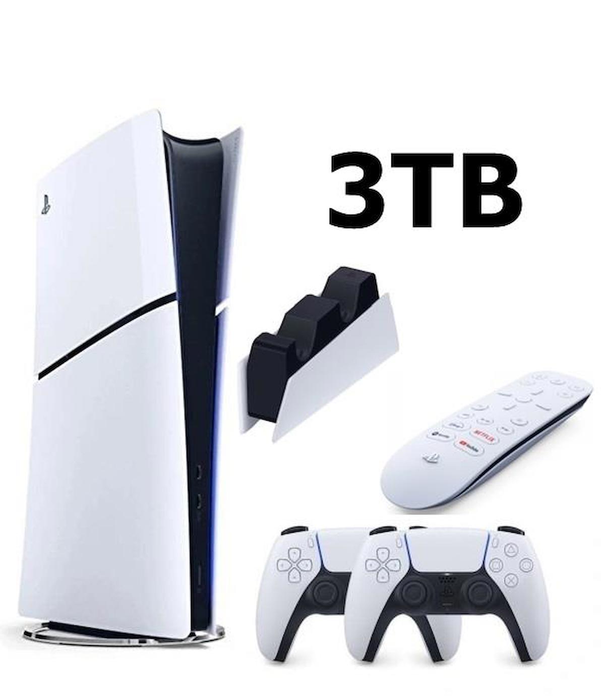 Playstation 5 Slim Dijital 3 TB + 2. Kol + Sarj istasyonu + Medya Kumandası (İthalatçı Garantili)