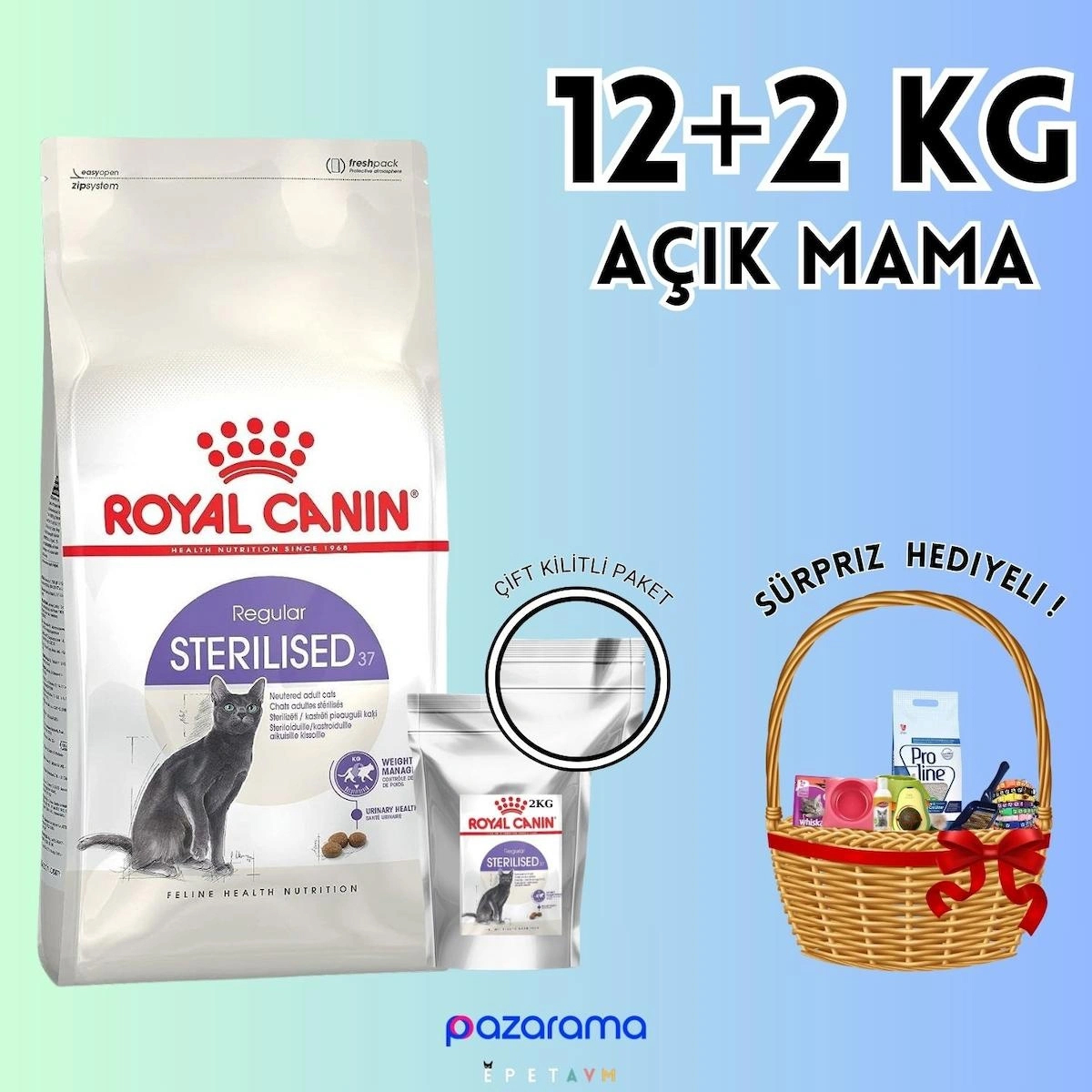 Royal Canin Sterilised 37 Kısırlaştırılmış Kedi Maması 14kg Açık Mama - HEDİYELİ PAKET