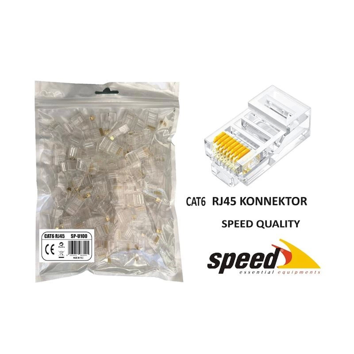 ONTECH - Speed Sp-u100 Cat6 Rj45 Konnektör 100 Adet