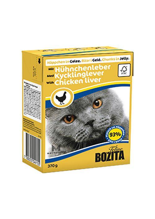 Bozita Tetra Jöleli Parçalı Tavuklu ve Ciğerli Yaş Kedi Maması 370 Gr