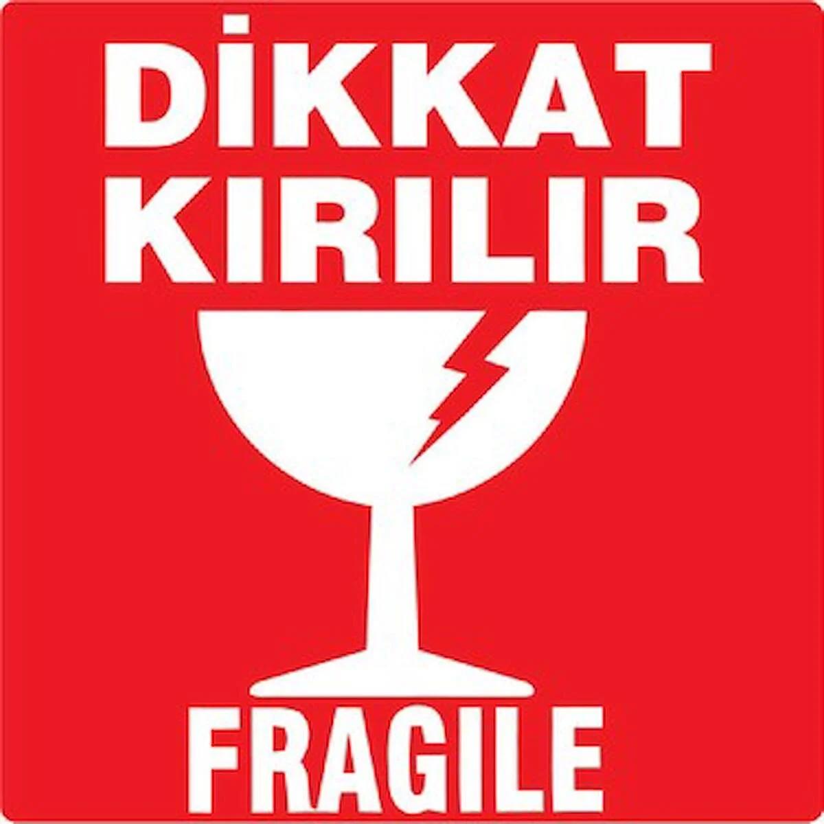 Dikkat Kırılır Etiketi 70x80 mm 500 Adet Rulo