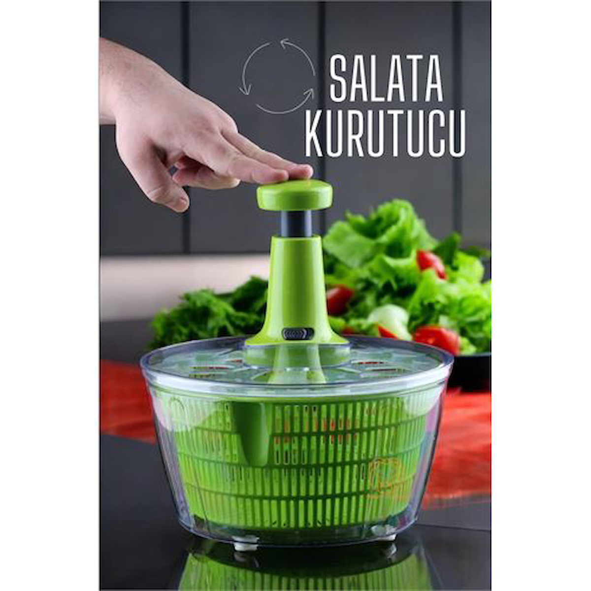 ModaCar Salata Kurutucu Üstten Basmalı Pratik