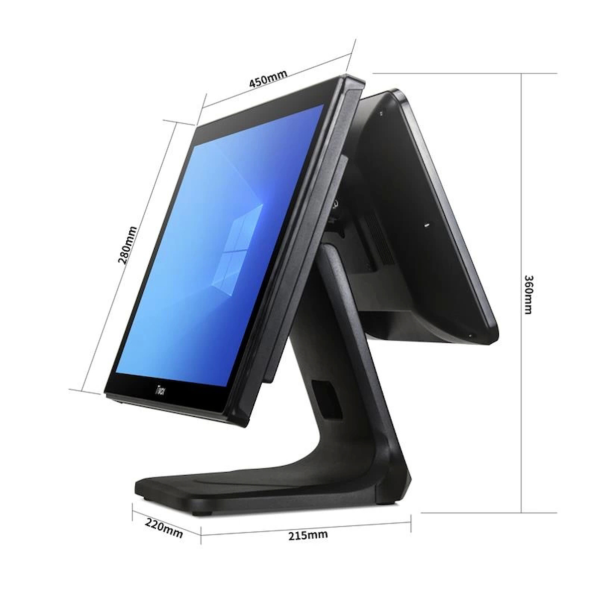 Tıwox Tp-7610d 18.5″ I7 10.nesil(10710)128gb Nwme Ssd 8gb Ddr4 Ram 1366×768 Dokunmatik Pos Pc +13.2″ Müşteri Ekranı