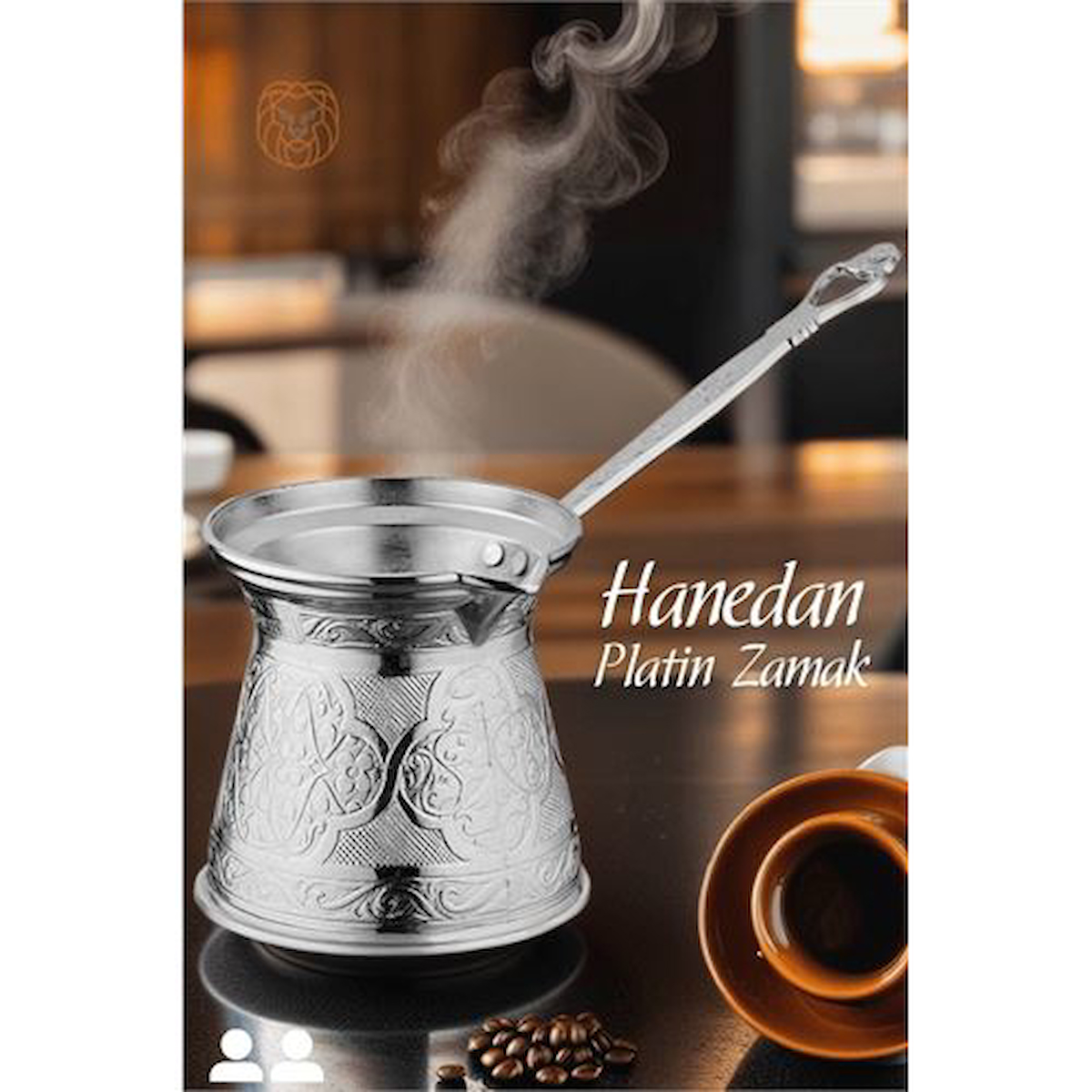 ModaCar 4 ADET İndüksiyon Tabanlı Platin Cezve Hanedan 2 Kişilik 719237 Toptan Paket