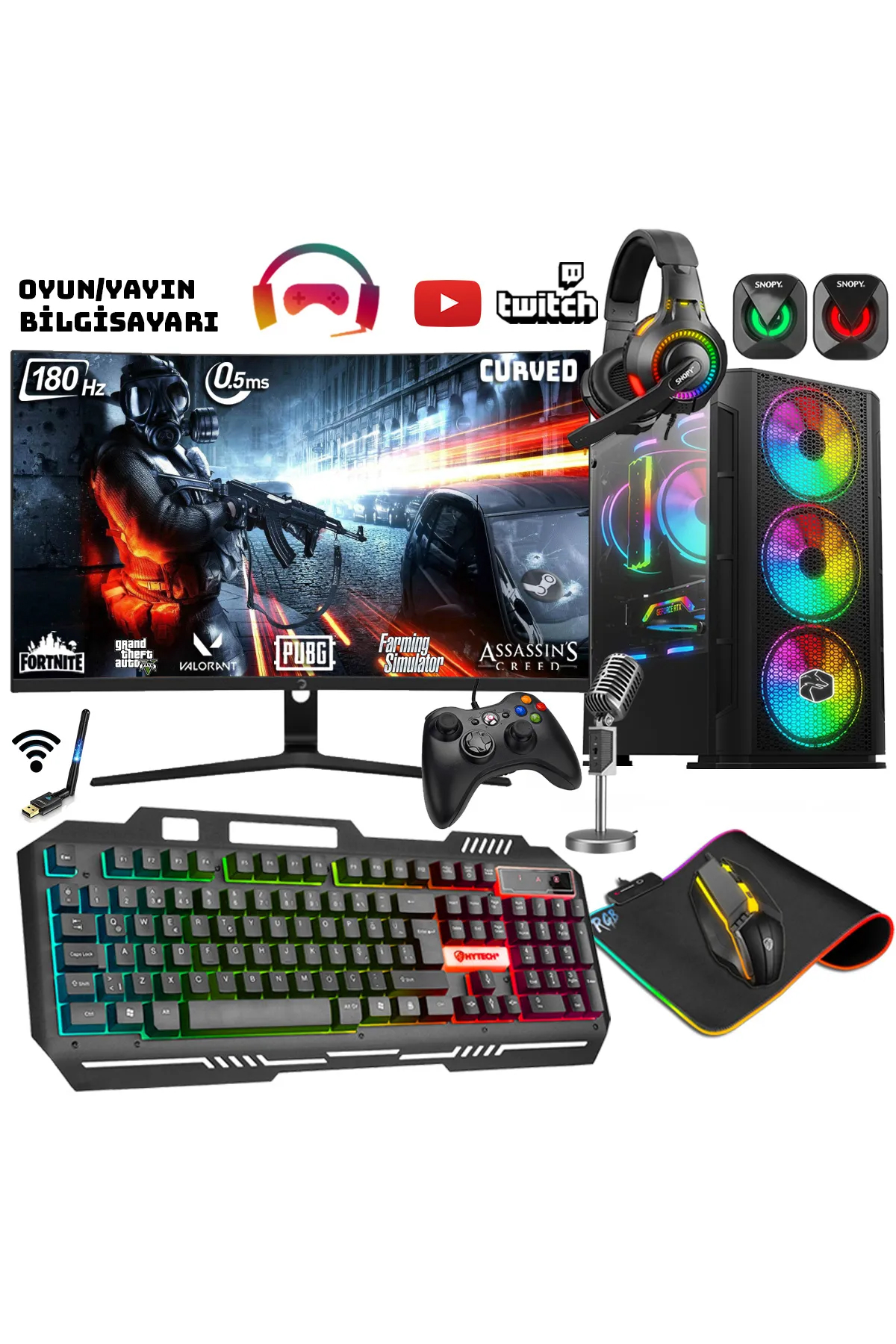 Xgen40 i7 12700F 12.Nesil 32GB 1TB Nvme M.2 SSD RTX4060 27″ 180Hz Curved Oyuncu Bilgisayarı