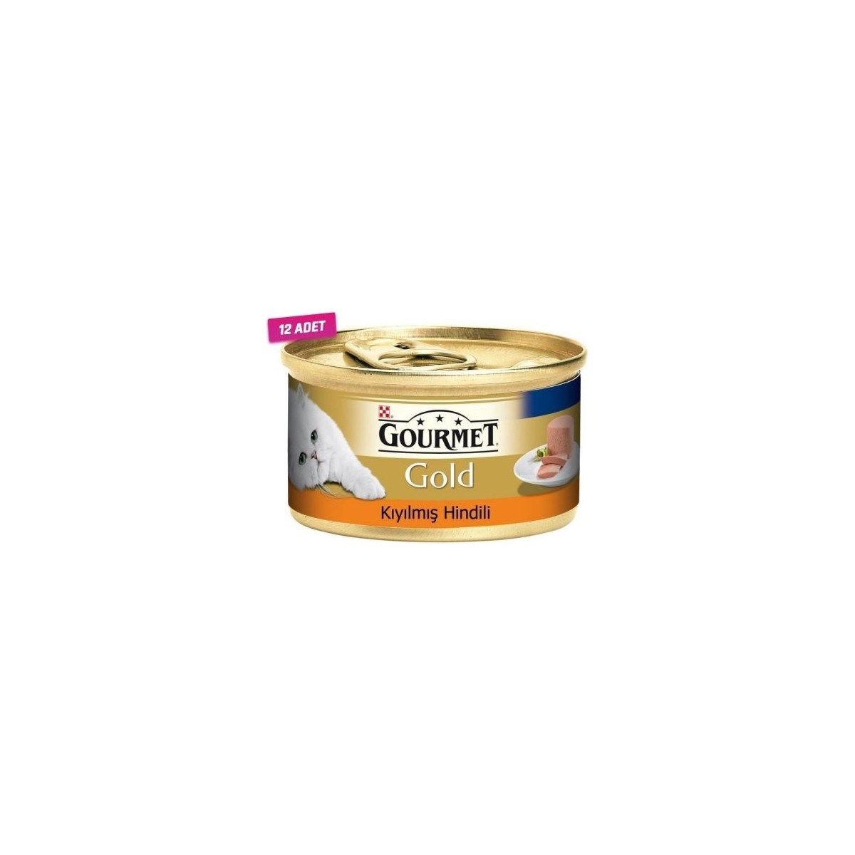 Gourmet Gold 12 Adet - Gourmet Gold Kıyılmış Hindili Yetişkin Kedi Konservesi 85 gr