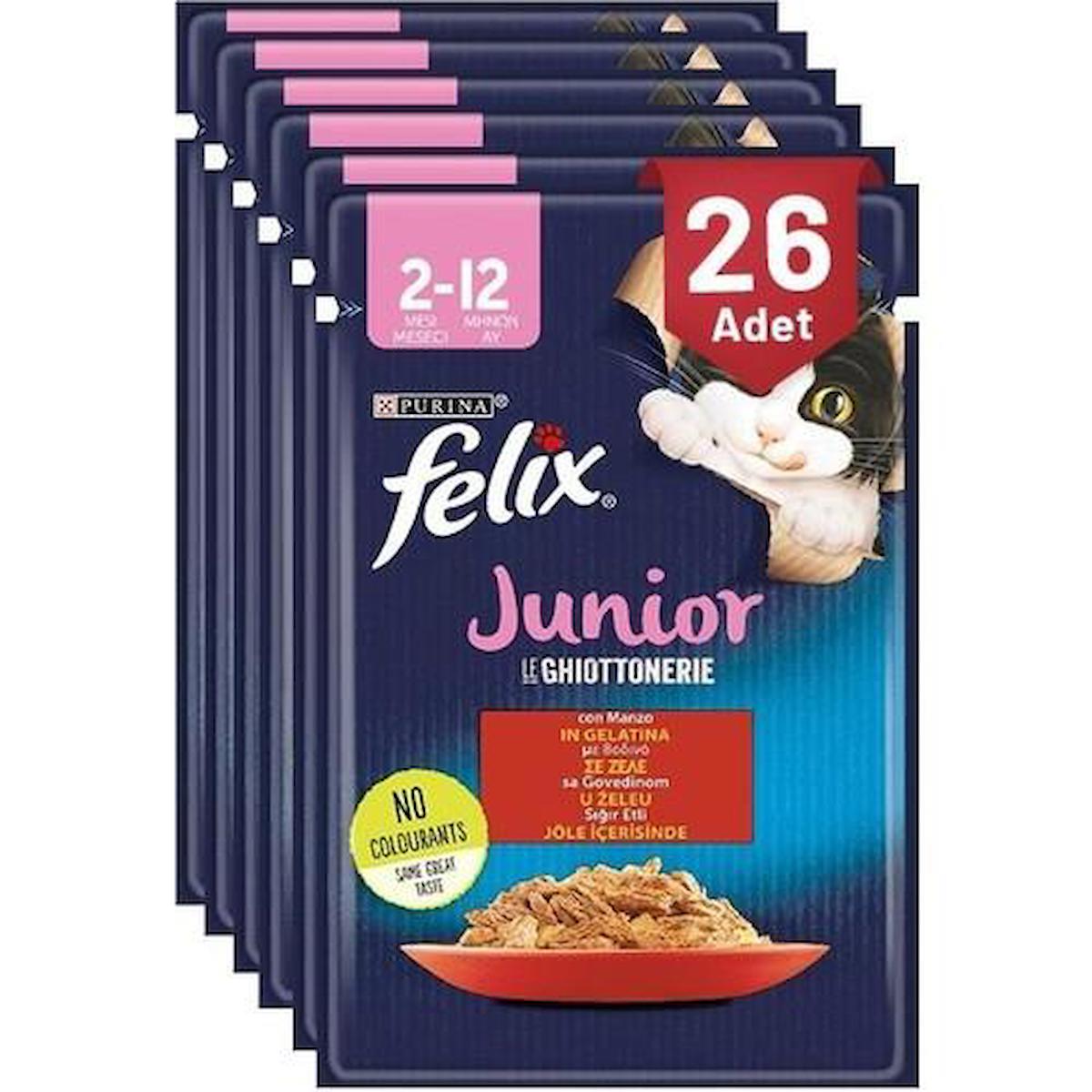 Felix Sığır Etli Yavru Kedi Yaş Maması 85 gr - 26 Adet