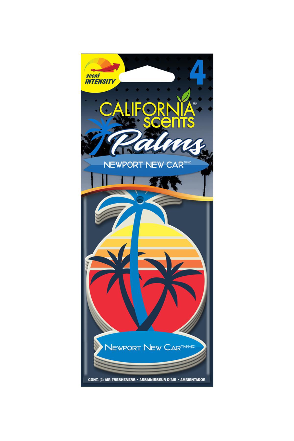 California Scents Palms "Newport New Car" Asma Koku 4'lü Set