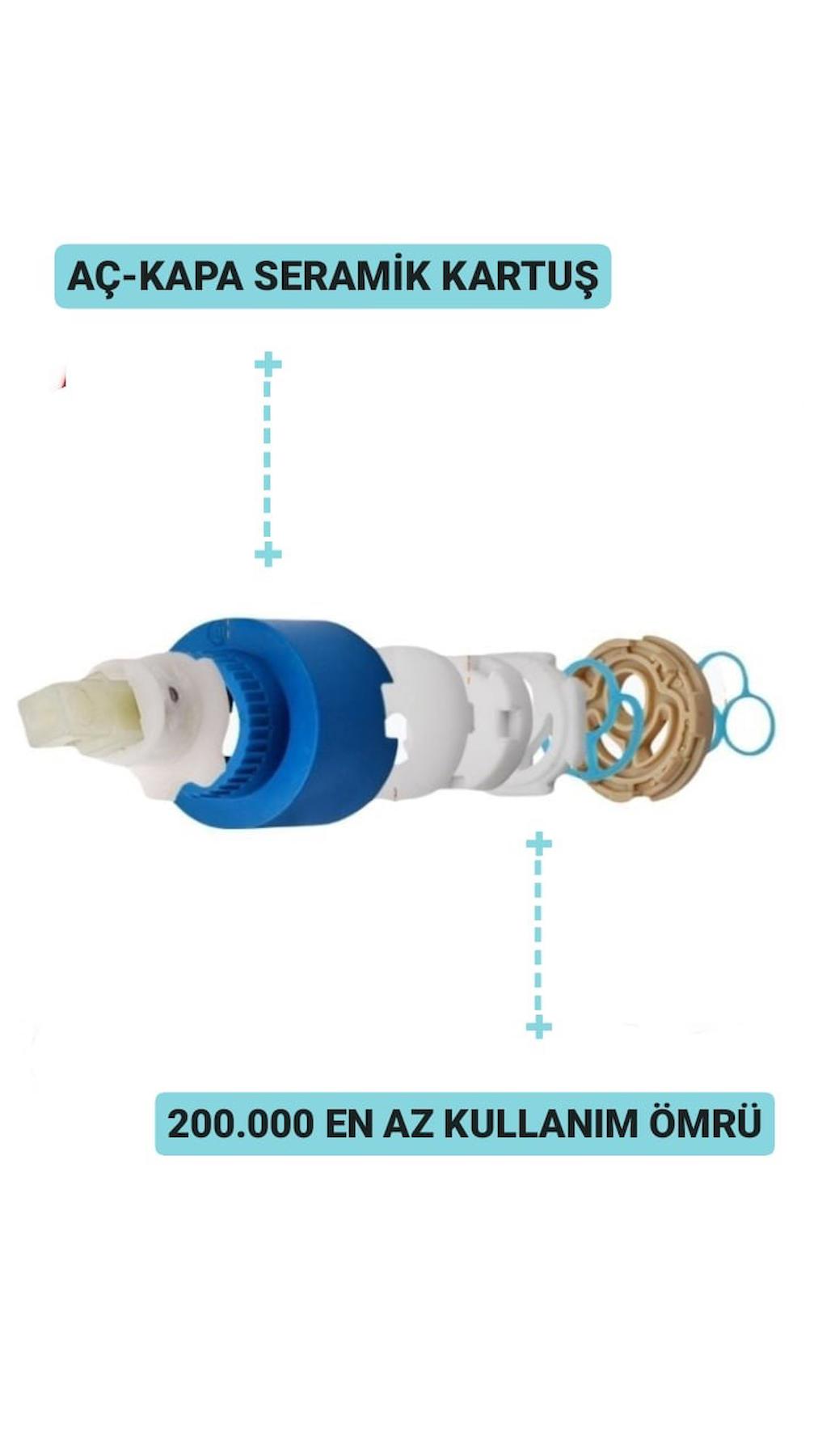 SARDICI Famel Series Mutfak Eviye Bataryası Oynar Perlatörlü Çift Su Girişli 5 yıl Garanti Süreli  