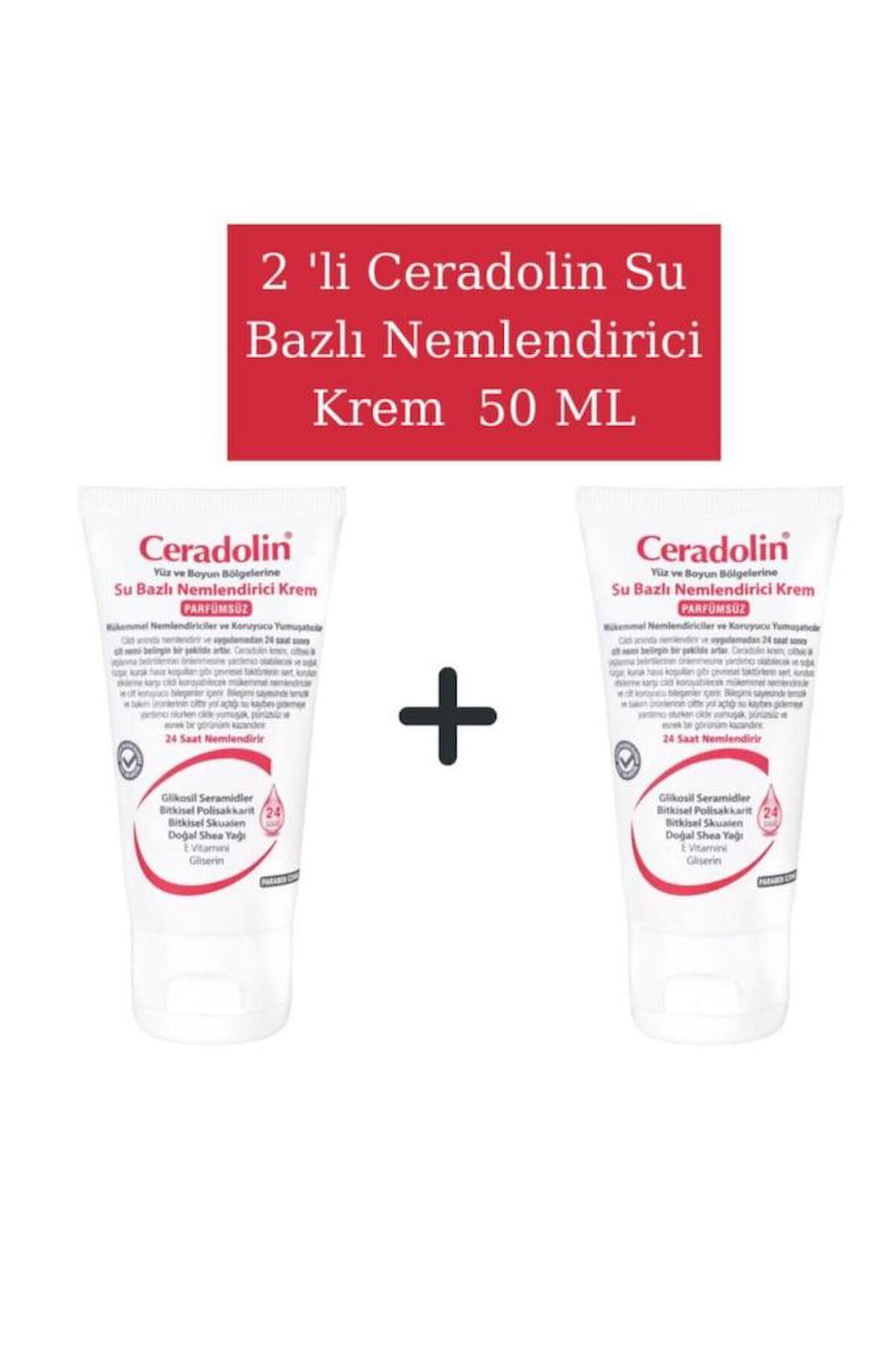 CERADOLİN Parfümsüz Su Bazlı Nemlendirici Krem 50 ml 2 Adet