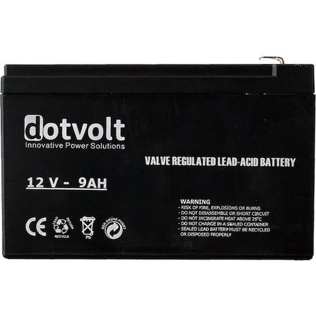 Dot Volt 12V 9AH Bakımsız Kuru Tpi Akü DP9-12