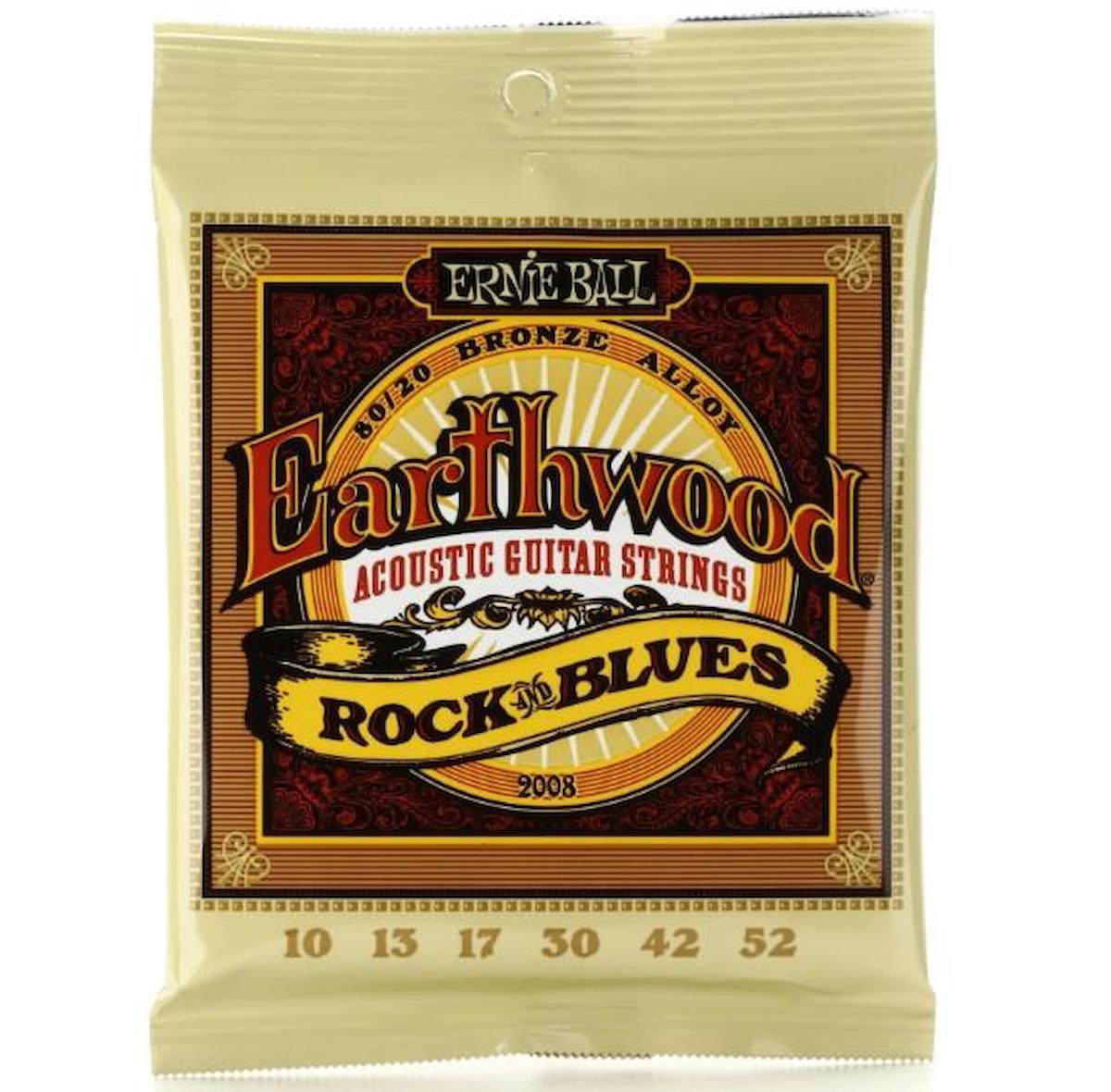 Ernie Ball P02008 Rock Blues 10-52 Akustik Gitar Teli