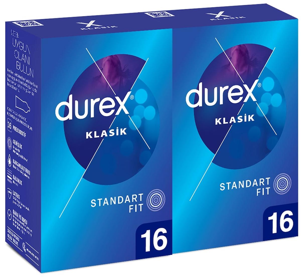 Durex Klasik Kondom 16 lı x 2 Adet