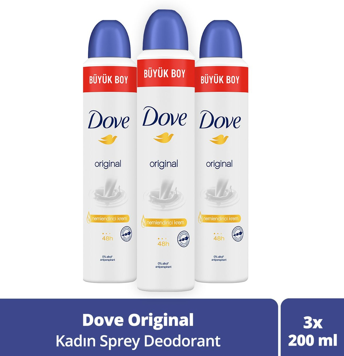 Dove Original Deodorant 200 ml x 3 Adet