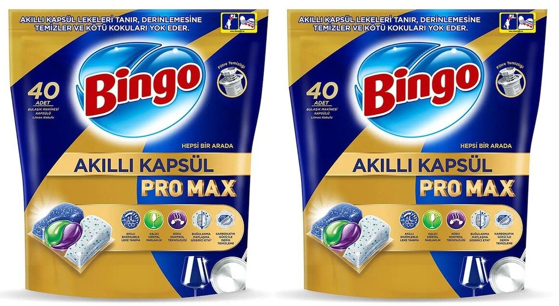 Bingo Akıllı Kapsül Pro Max Bulaşık Makinesi Deterjanı Tableti 80 lı