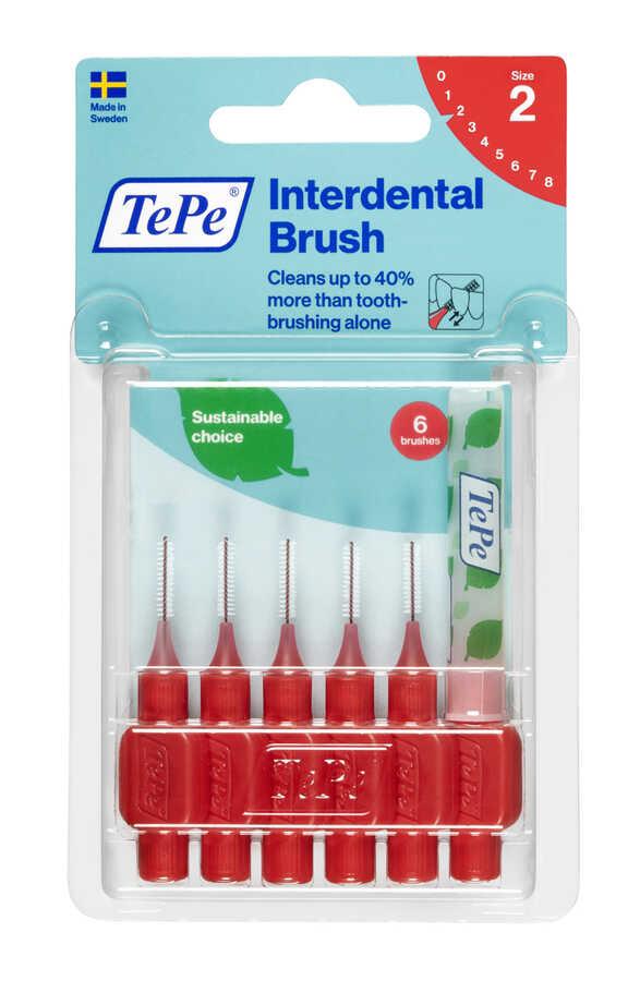 Tepe Interdental Brush Arayüz Fırçası Kırmızı 0.5 mm 6 lı