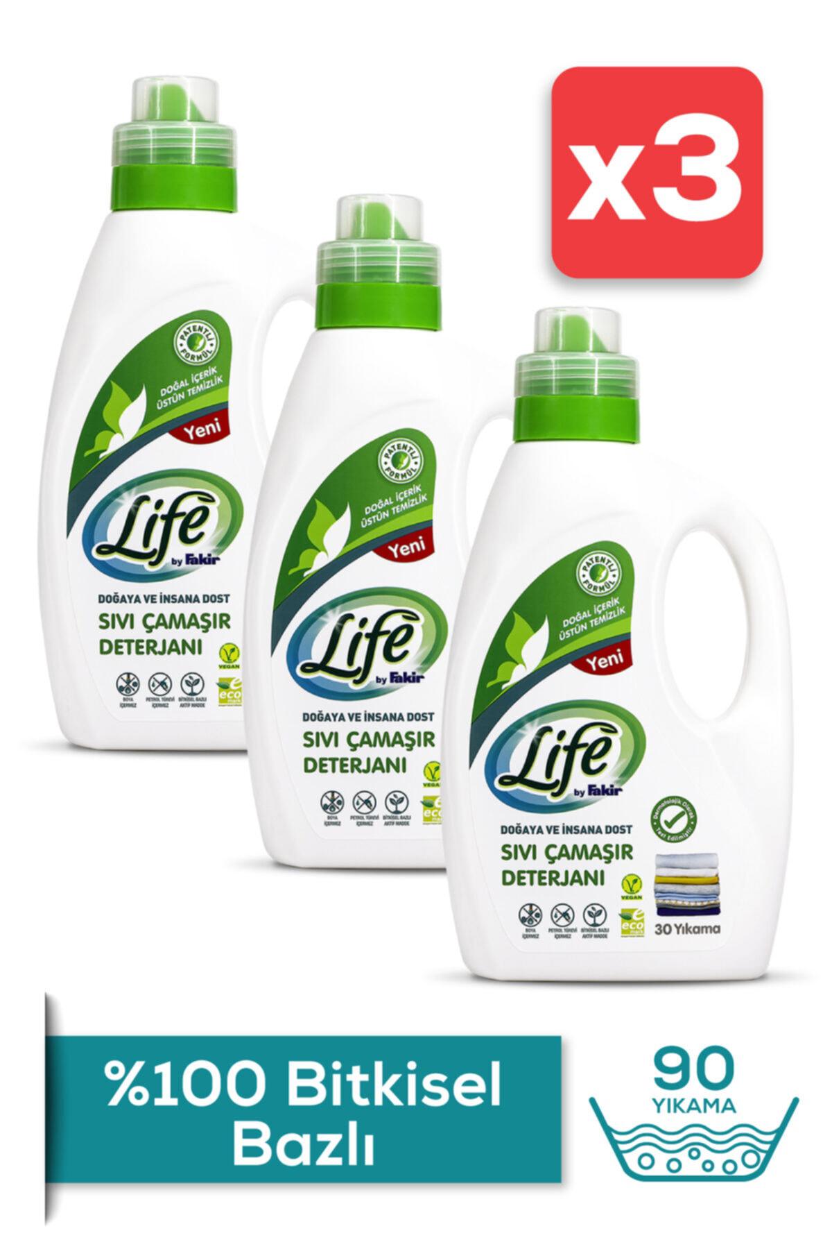 Life by Fakir Bitkisel Bazlı Vegan Çamaşır Deterjanı 1500 ml x 3 Adet