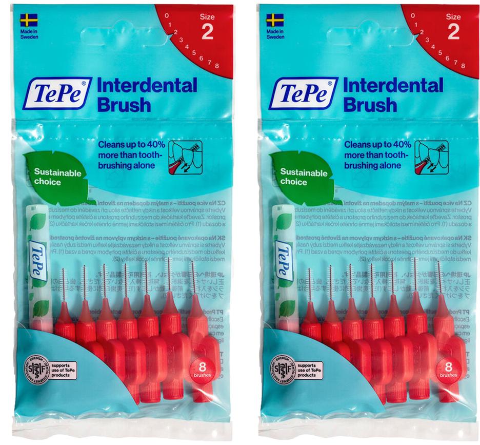 Tepe İnterdental Brush Arayüz Fırçası Kırmızı 0.5 mm 8 li x 2 Adet