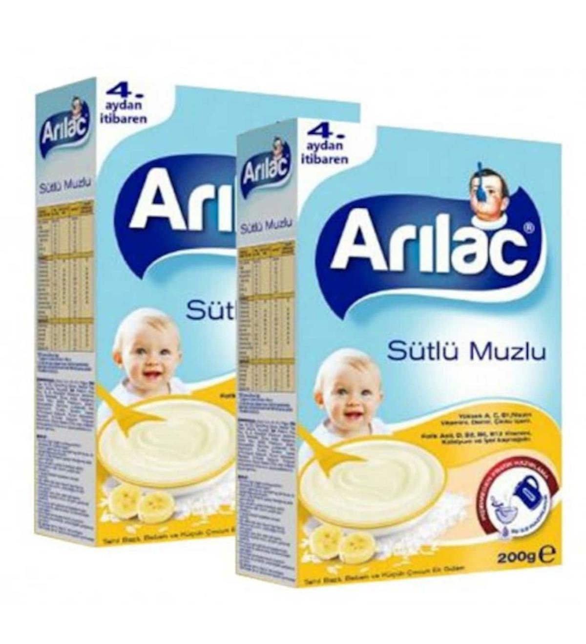 Arılac Instant Ek Gıda Sütlü Muzlu 200 gr x 2 Adet