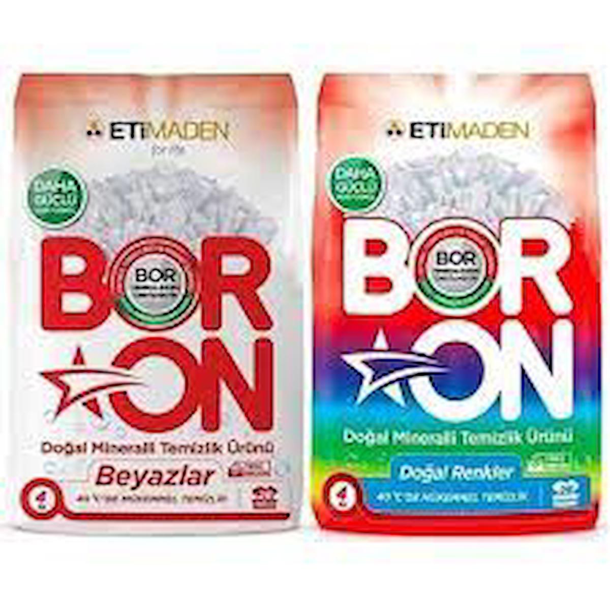 Boron Toz Çamaşır Deterjanı Renkliler ve Beyazlar İçin 4 kg x 2 Adet