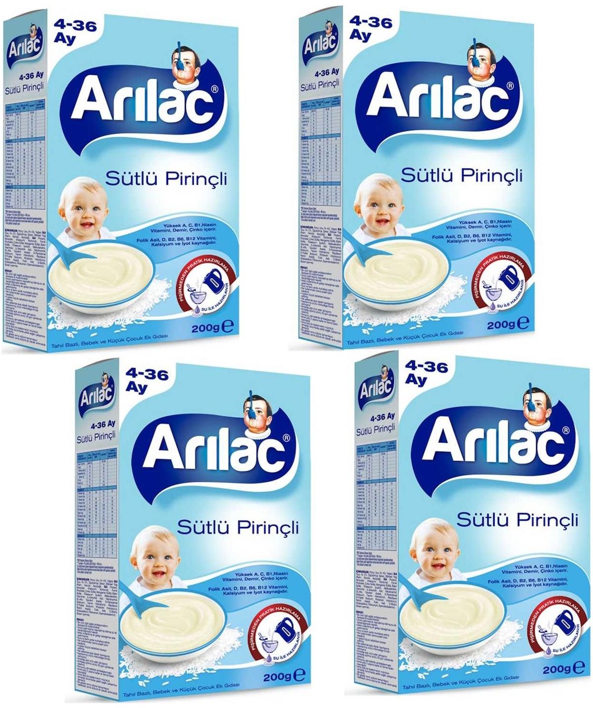 Arılac Sütlü Pirinçli Kaşık Maması 200 gr x 4 Adet