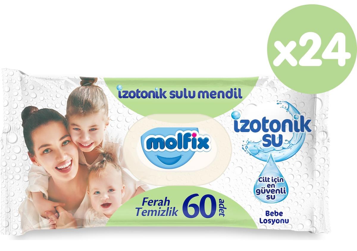 Molfix İzotonik Sulu Islak Mendil Ferah 60lı x 24 adet (1440 Yaprak)