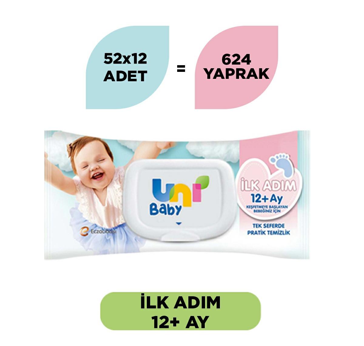 Uni Baby İlk Adım Islak Mendil 52 x 12 Adet