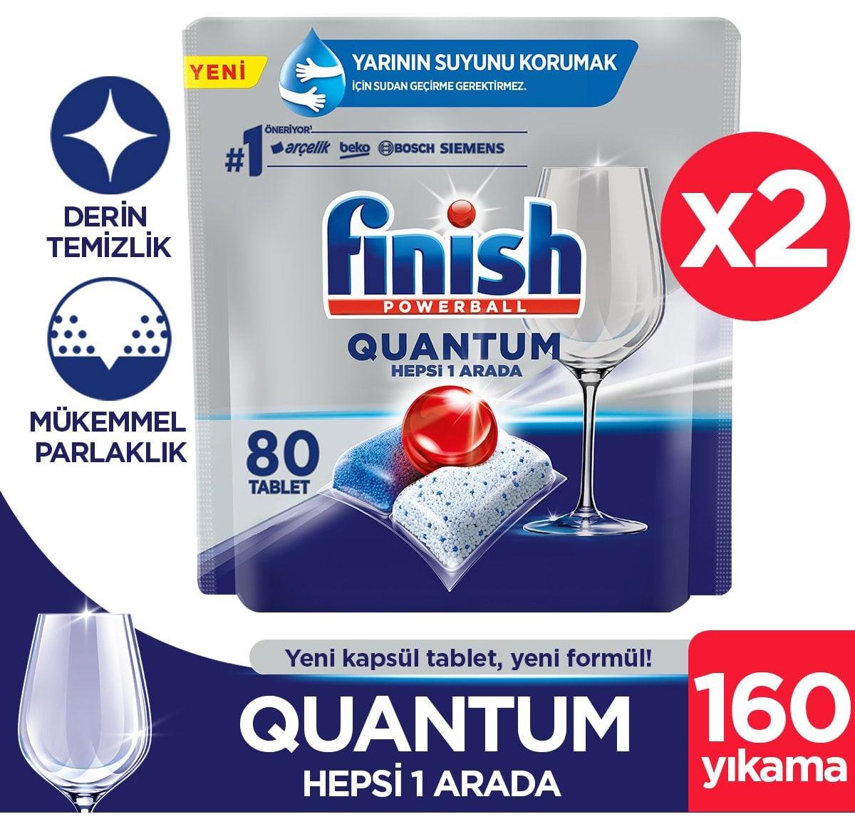 Finish Quantum Bulaşık Makinesi Tableti 80 li x 2 Adet