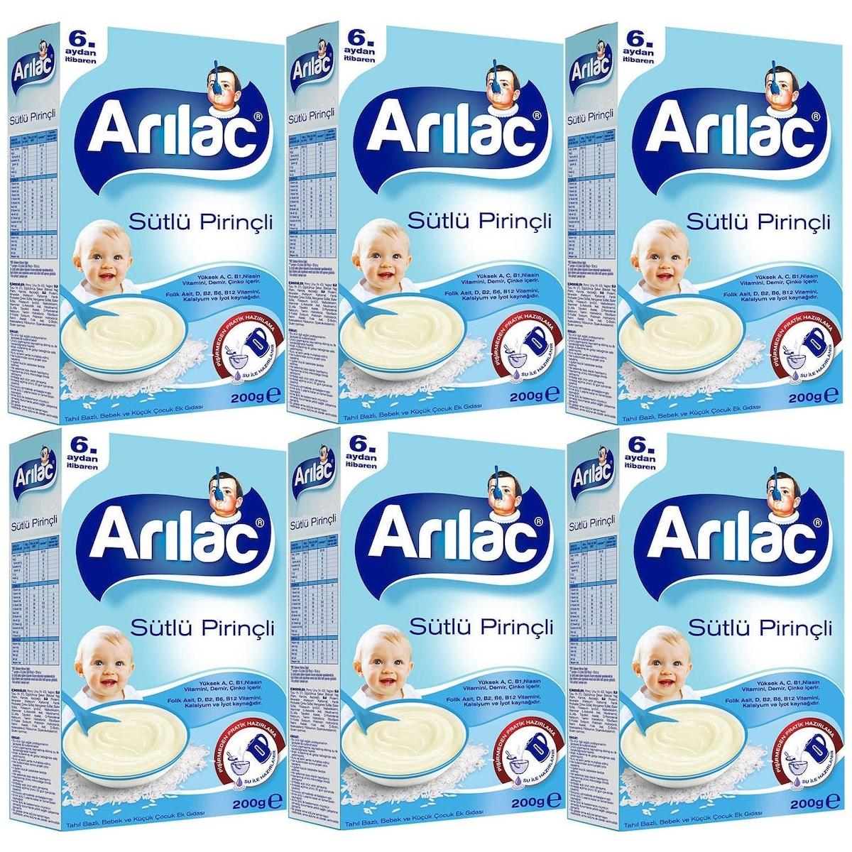 Arılac Sütlü Pirinçli Kaşık Maması 200 gr x 6 Adet