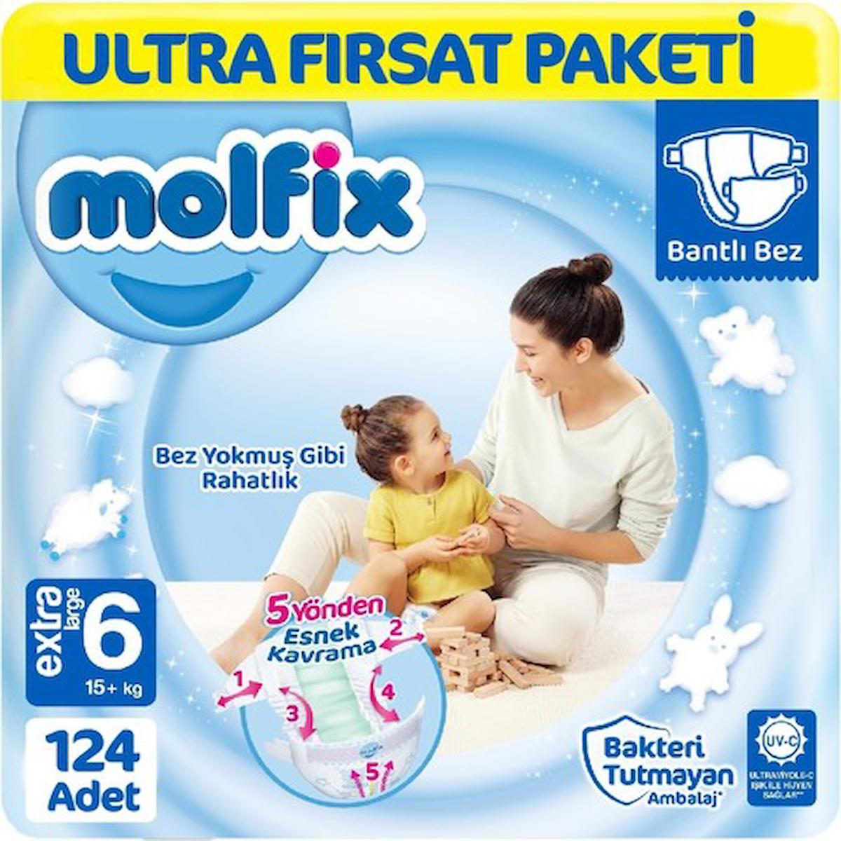 Molfix Bebek Bezi Ultra Fırsat Paketi X Large 6 No 124 lü