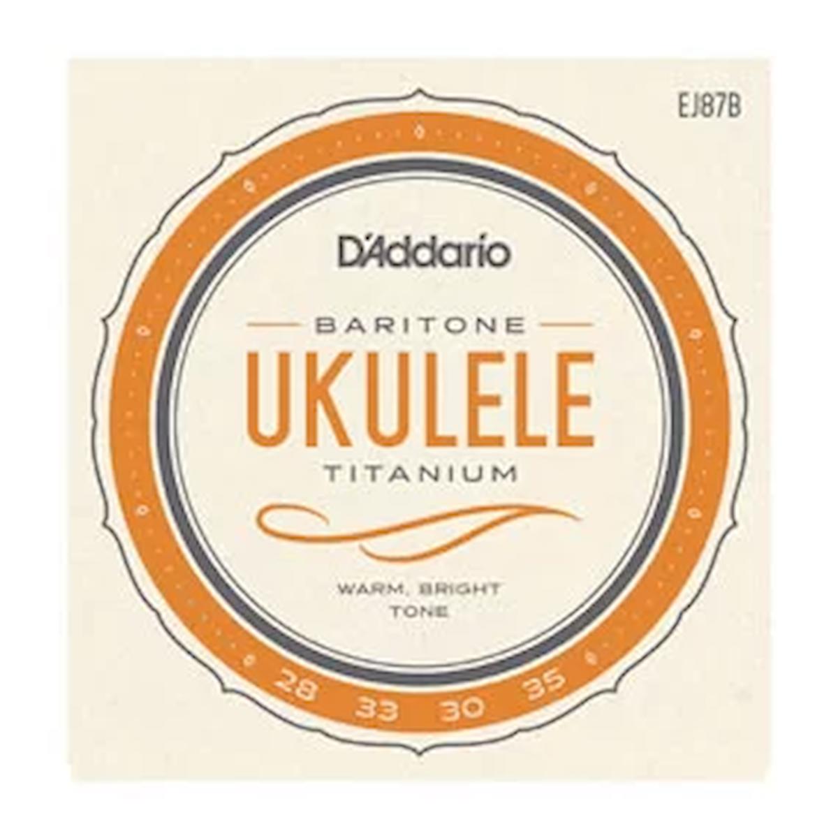 Daddarıo Ej87b Ukulele Tel Seti, Barıtone, Tıtanıum, Warm Brıght