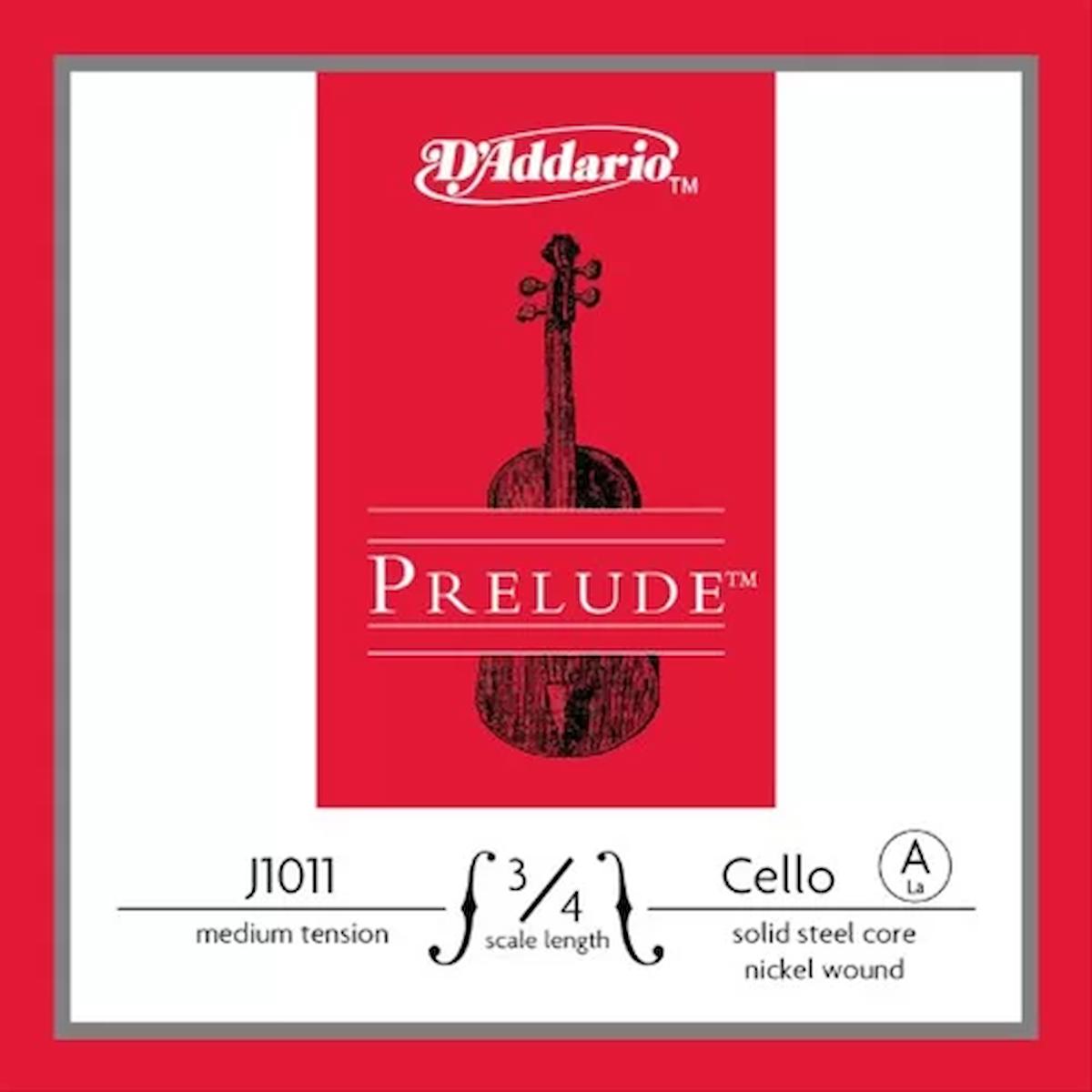 Daddarıo J1011 3/4m Cello Tek Tel, Prelude, A-la, 3/4 Scale, Medıum Te