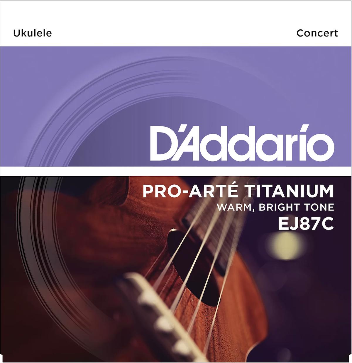 Daddarıo Ej87c Ukulele Tel Seti, Concert, Tıtanıum, Warm Brıght T