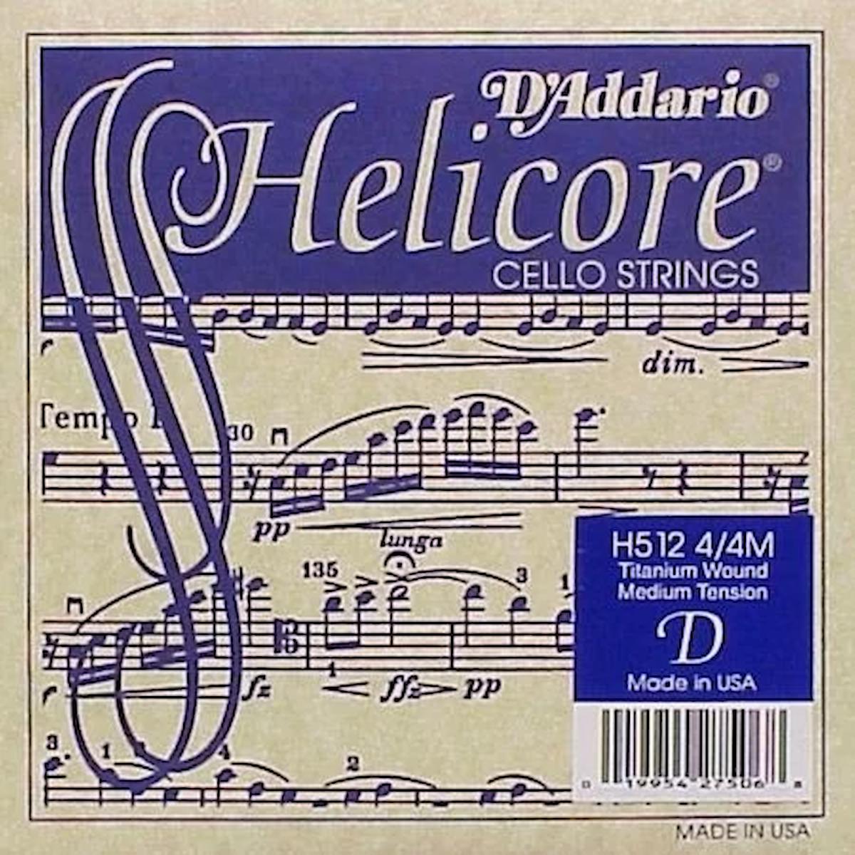 Daddarıo H512 Cello Tek Tel, Helıcore, D-re, Long Scale, Medıum