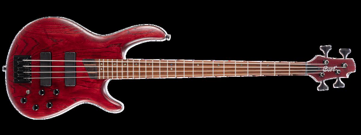 Cort B4 Element Opbr Bas Gitar, 4 Telli Open Pore Burgundy Red