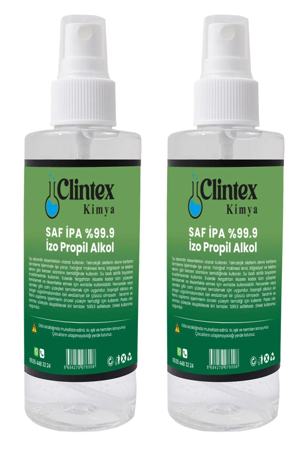 Clintex Kimya Saf Ipa %99.9 Izopropil Alkol 2x200 Ml