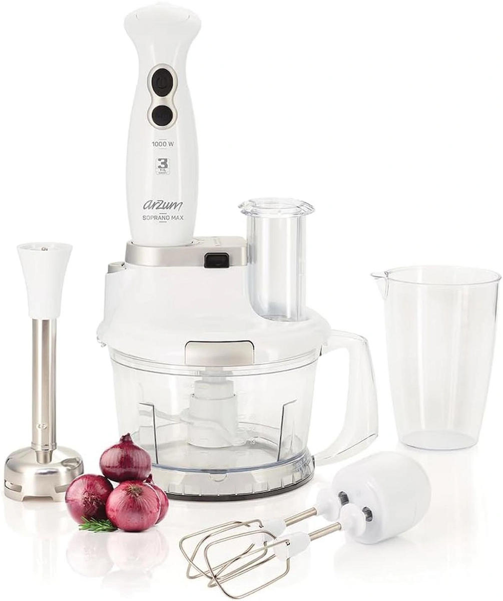 Arzum Doğrayıcı MikserDilimleme Blender Seti, 800ml ve 1.5L Hazne, 1000W