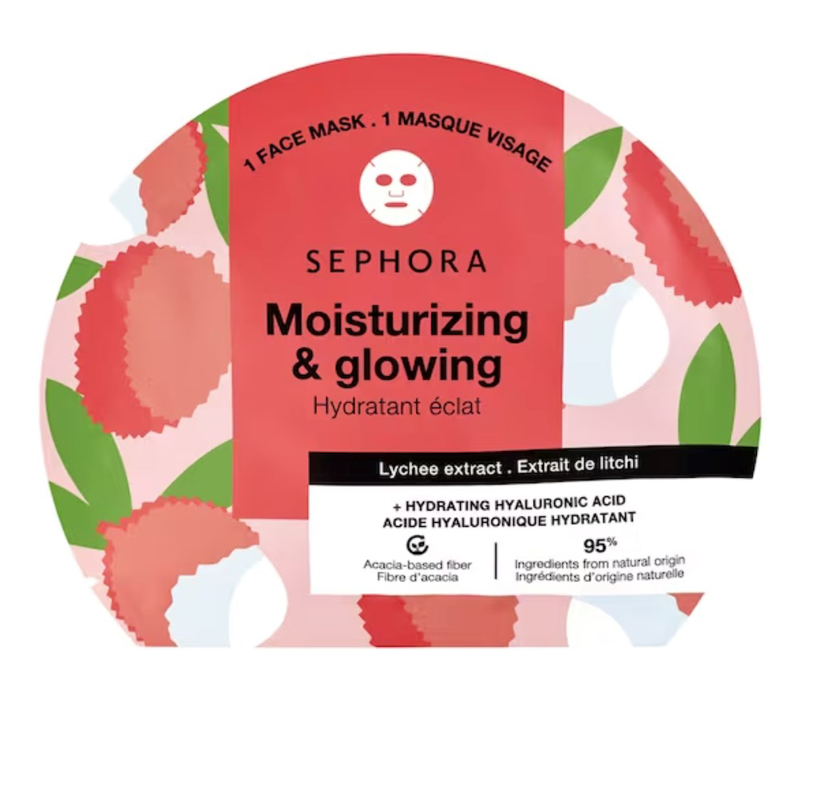 SEPHORA COLLECTION Fruit & Plant + Hyalurinc Acid Mask - Lychee - Nemlendirme & aydınlatma Kağıt Yüz