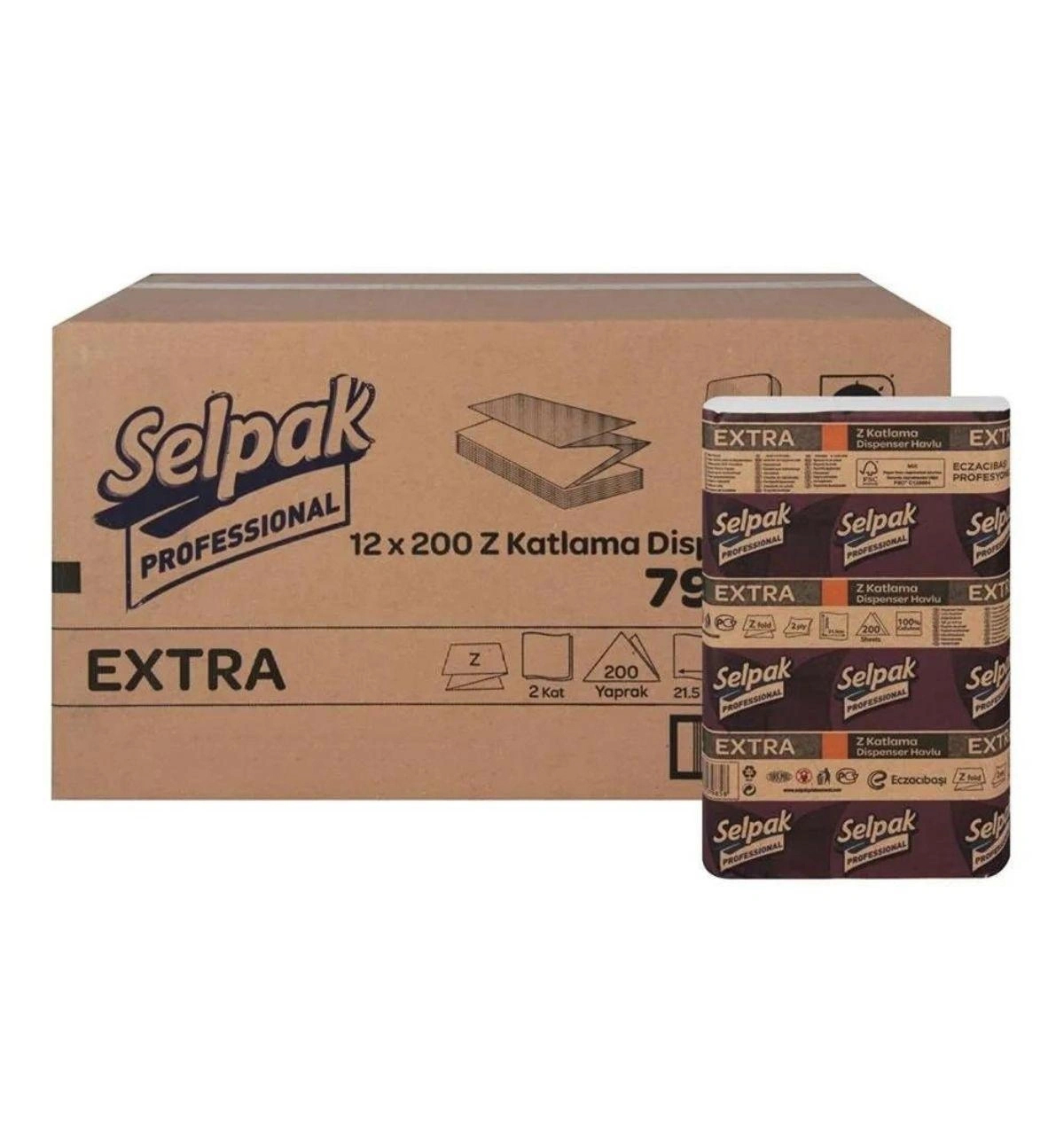 Extra Z Katlı 12x200 Yaprak Dispenser Havlu